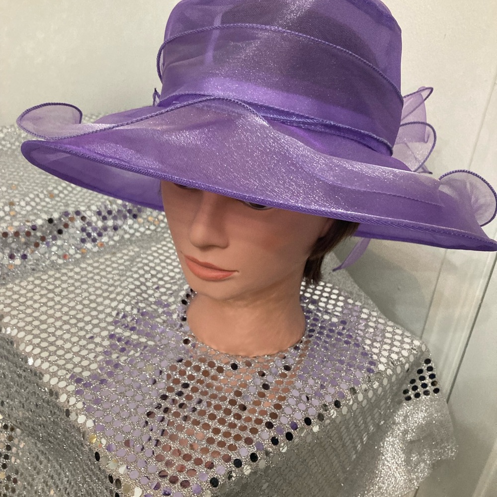 Elegant Purple Women's Hat church wedding tea party shower